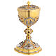 Chalice and Ciborium with images of the life of Jesus in gilded brass s11