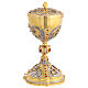 Chalice and Ciborium with images of the life of Jesus in gilded brass s13
