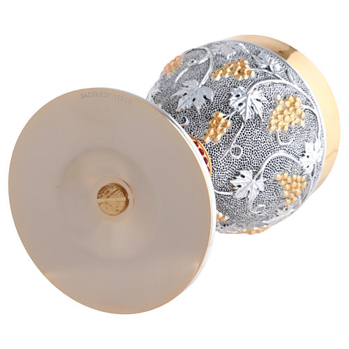 Bicolor Chalice and Ciborium with Red Stone Node and Dotted Base Grape Clusters 7