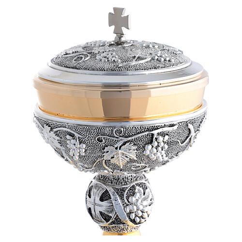 Kelch und Ziborium zweifarbig mit Weintraubenmotiv und Nodus mit Getreideähren 5