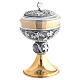 Bicolour chalice and ciborium with dotted base, grape design and wheat ear node s4
