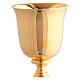 Kelch und Ziborium aus Messing, 24 Karat vergoldet, mit floralen Ornamenten an der Basis – 25 cm s3