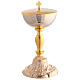 Calice e Pisside base ghirigori floreali ottone dorato 24k 25 cm s4