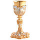 Kelch und Ziborium, 24 Karat vergoldet, mit versilberten Engeln und Getreideähren im Barockstil s2