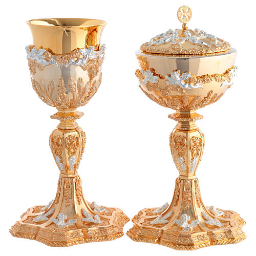 Calice e Pisside dorati angeli grano argento stile Barocco 1
