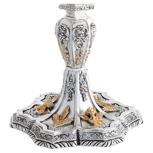 Calice et ciboire argentés anges blé or style Baroque 8