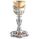 Silver Chalice and Ciborium Baroque Style with Angels and Wheat Gold s10