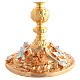 Golden chalice and ciborium with silver angels and rose patterns s4