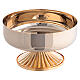 Pisside bassa ottone liscio doratura 24k base cesellata 9 cm s1