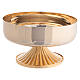 Pisside bassa ottone liscio doratura 24k base cesellata 9 cm s2