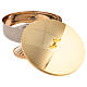 Low ciborium with smooth golden brass lid, wave patterned base, 5 in s3