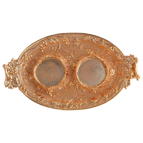 Set de burettes pour eau et vin, plateau doré à pois avec raisins 75 ml 4