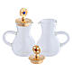 Conjunto de galhetas para água e vinho bandeja dourada pontilhada cachos de uva 75 ml s3
