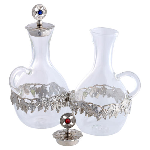 Komplet karafek do wody i wina z paterą, motyw winogron, 200 ml 3