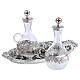 Conjunto de galhetas de água e vinho bandeja pontilhada cachos de uva 200 ml s2