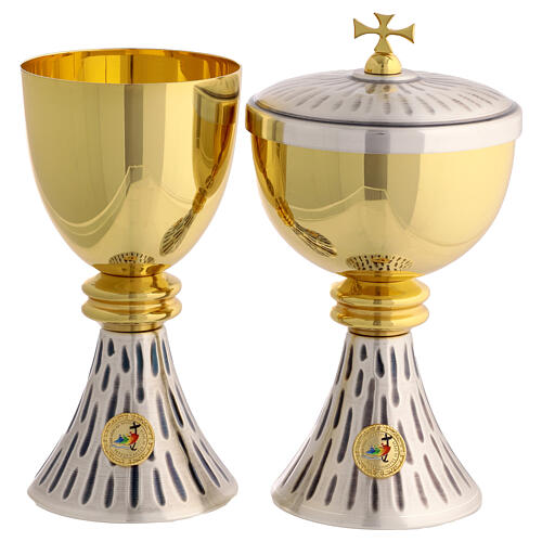 Kelch und Ziborium zum Jubiläum mit Jesusgesicht 1