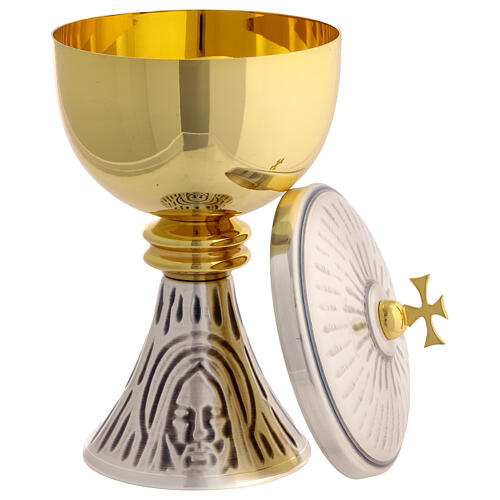 Kelch und Ziborium zum Jubiläum mit Jesusgesicht 7