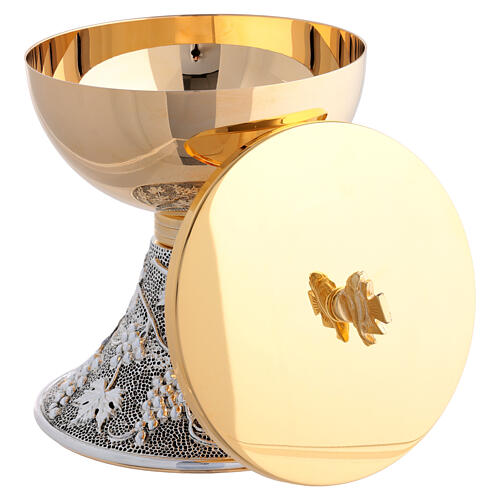 Kelch und Ziborium mit feiner Punktstruktur und Weintraubenmotiv 5
