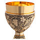 Chalice and ciborium with golden grape clusters and raised dots s3