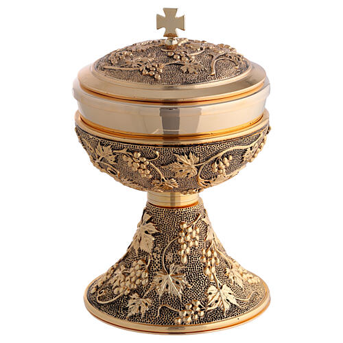 Chalice and Ciborium with Gold Grape Relief and Dotted Base 4