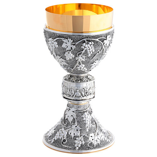 Chalice and Ciborium with Dotted Silver Grape Relief 2