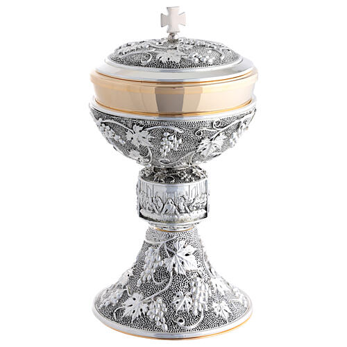 Chalice and Ciborium with Dotted Silver Grape Relief 5