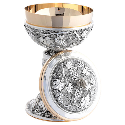 Chalice and Ciborium with Dotted Silver Grape Relief 6