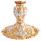 Calice e Pisside ghirigori floreali oro e argento nodo cristalli rosse s4