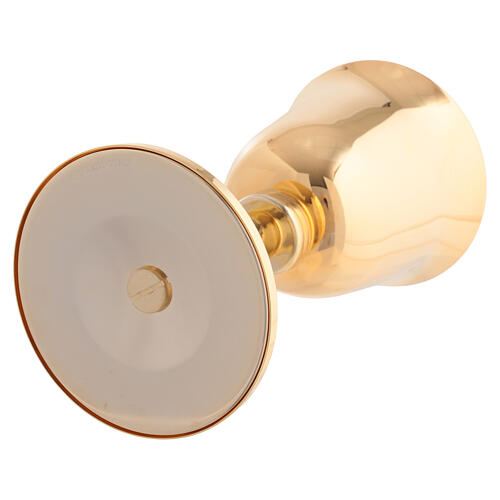 Glossy golden brass chalice with simple node 4