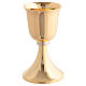 Glossy golden brass chalice with simple node s1