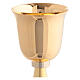 Glossy golden brass chalice with simple node s2