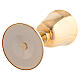 Glossy golden brass chalice with simple node s4