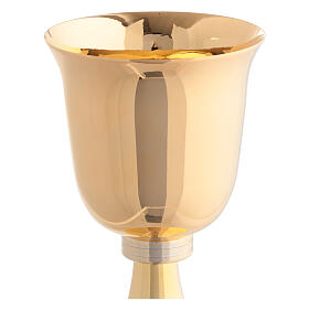 Calice in ottone dorato lucido con nodo semplice 