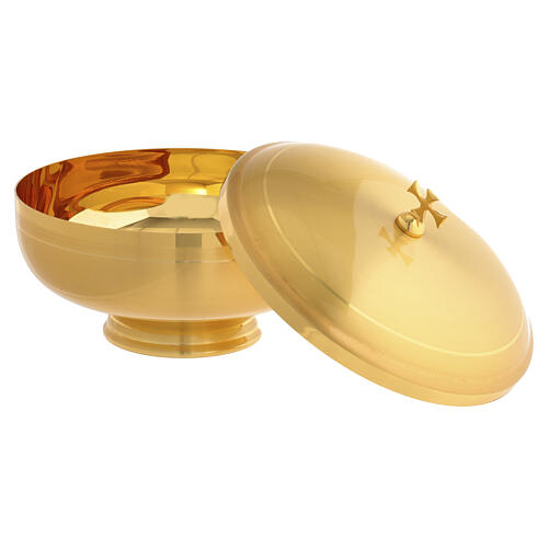 Ziborium, niedrig, vergoldet satiniert – 11 cm 4
