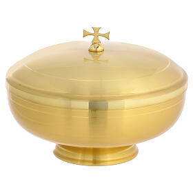Low ciborium in satin gold-plated, 10 cm