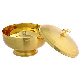 Pisside bassa dorata metallo satinato 11 cm