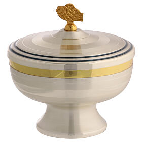 Pisside metallo argentato bornita 15 cm