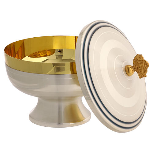 Píxide em metal prateado 15 cm 2