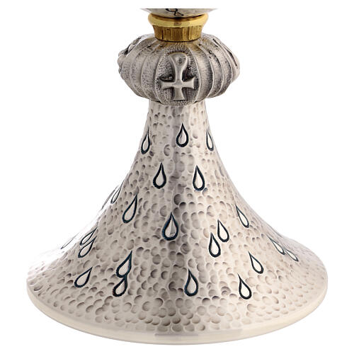 Calice cesellato a mano simboli passione 21 cm 6
