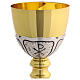 Chiseled chalice with eucharistic symbols, 8.5 in s2