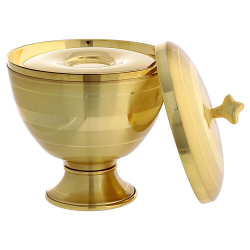 Pisside due specie ottone dorato 20 cm 8