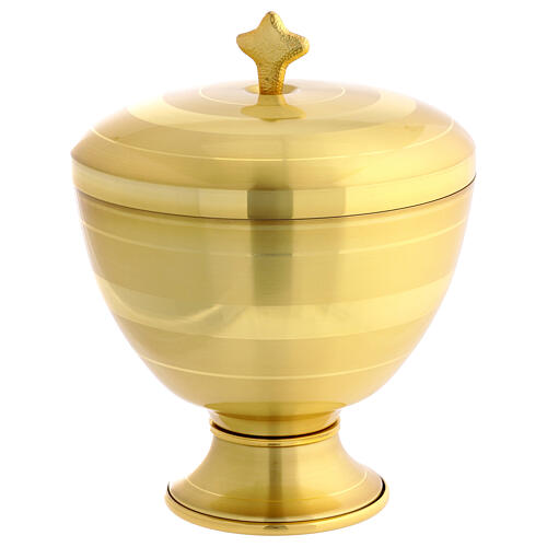 Ciborium two types of gilded brass 20 cm 1