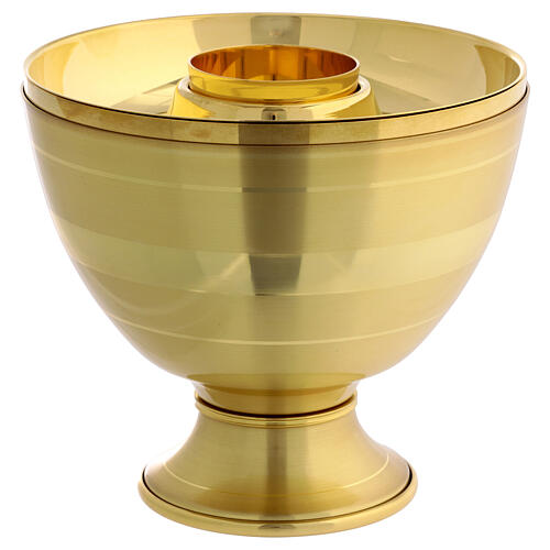 Ciborium two types of gilded brass 20 cm 2