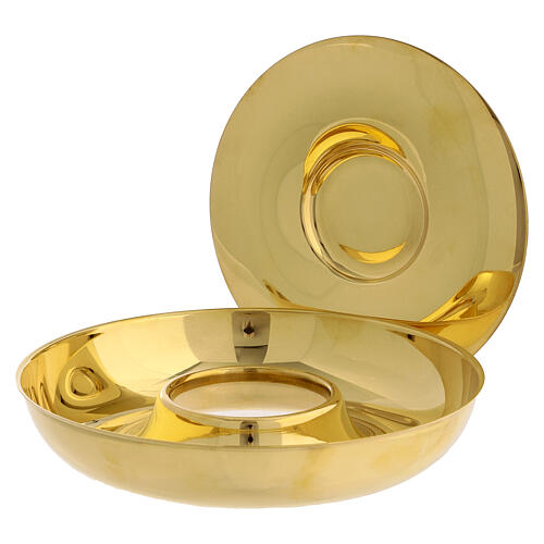 Ciborium two types of gilded brass 20 cm 4