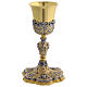 Chalice Baroque style in golden metal, 21 cm s1