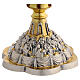 Golden chalice chiseled Last Supper red stones, 23 cm s2