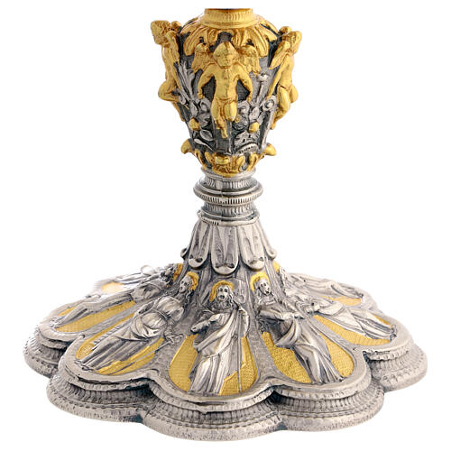 Bicolour chalice with saints and angels, 9 in 3