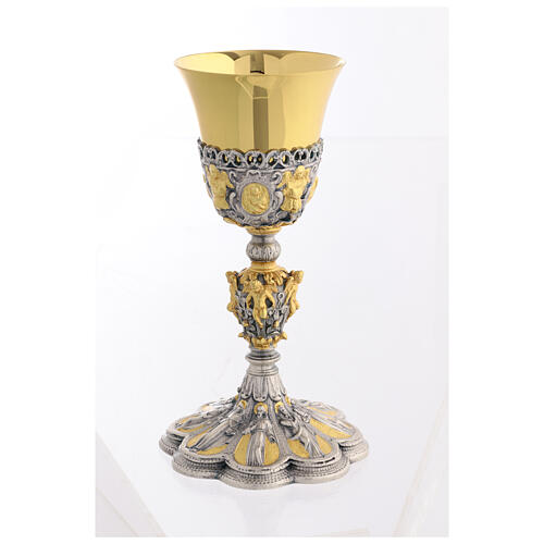 Bicolour chalice with saints and angels, 9 in 6