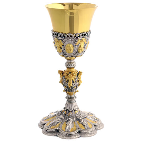Gold silver chalice holy angels, 22 cm 1