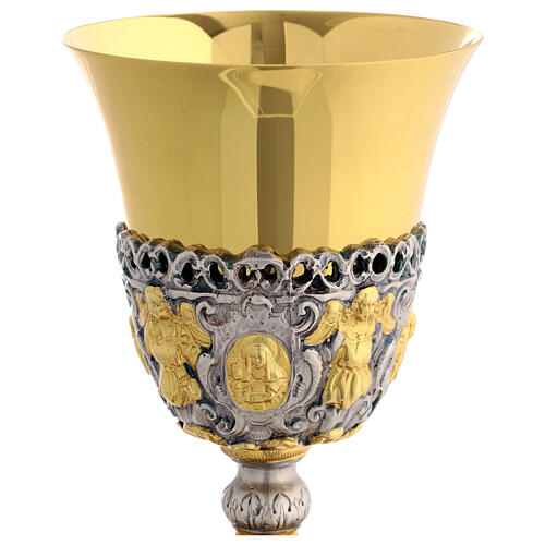 Gold silver chalice holy angels, 22 cm 2